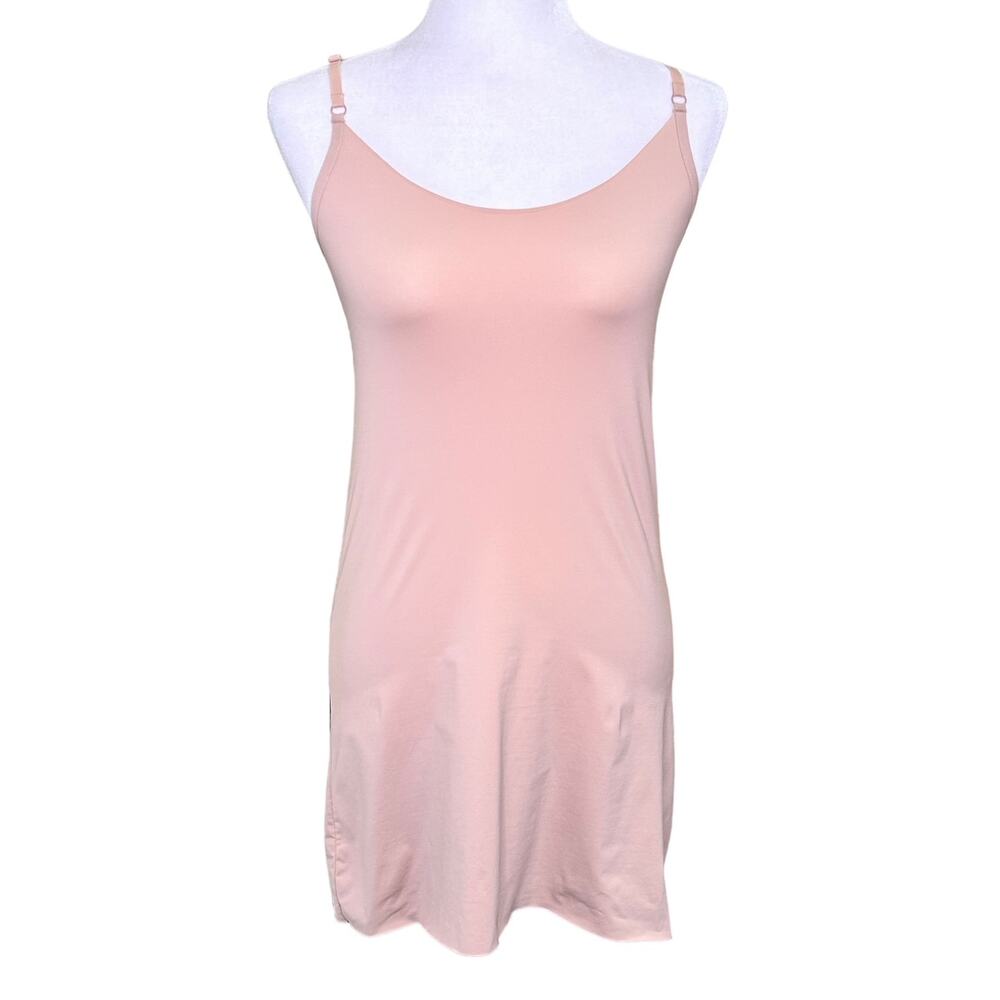 Halogen Tan Camisole Dress Slip Nylon Spandex Adjustable Straps